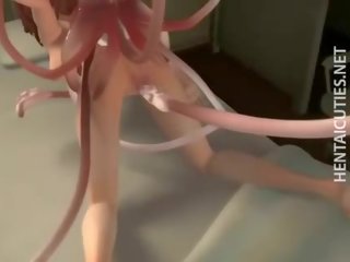 3d anime hottie qirje gjatë tentacles